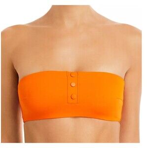 Onia Ines Top Bandeau Bikini  Strapless Lined Persimmon Orange Col RP $75 Size S